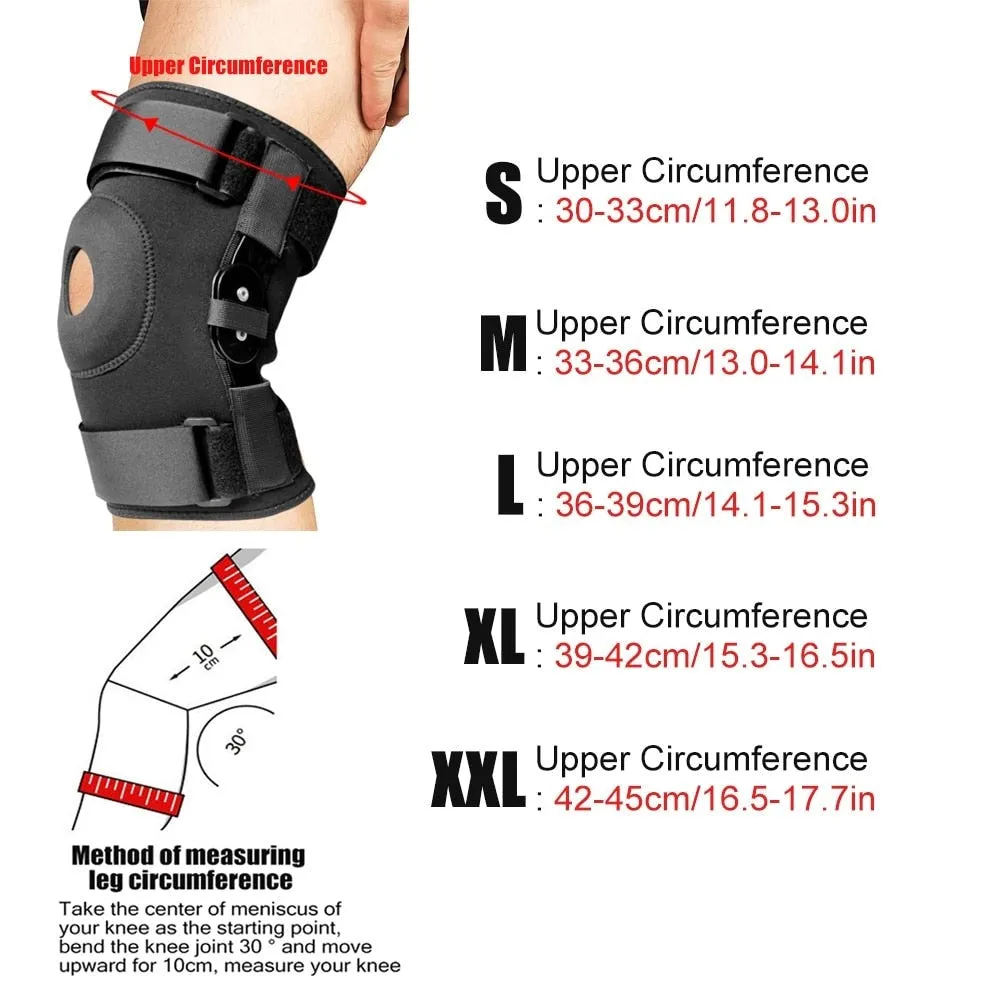 1piece Hinged Knee Brace Support Gel with Removable Dual Side Stabilizers Relieves Arthritis
