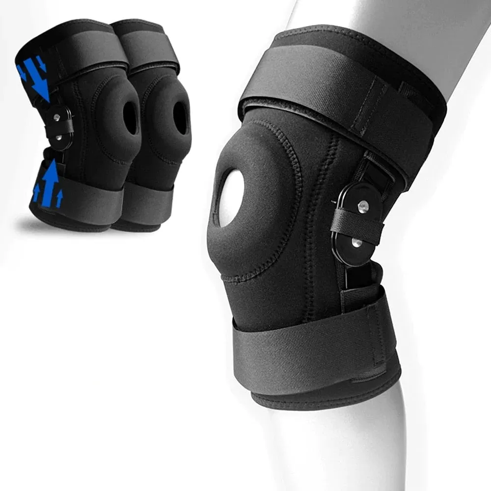 1piece Hinged Knee Brace Support Gel with Removable Dual Side Stabilizers Relieves Arthritis