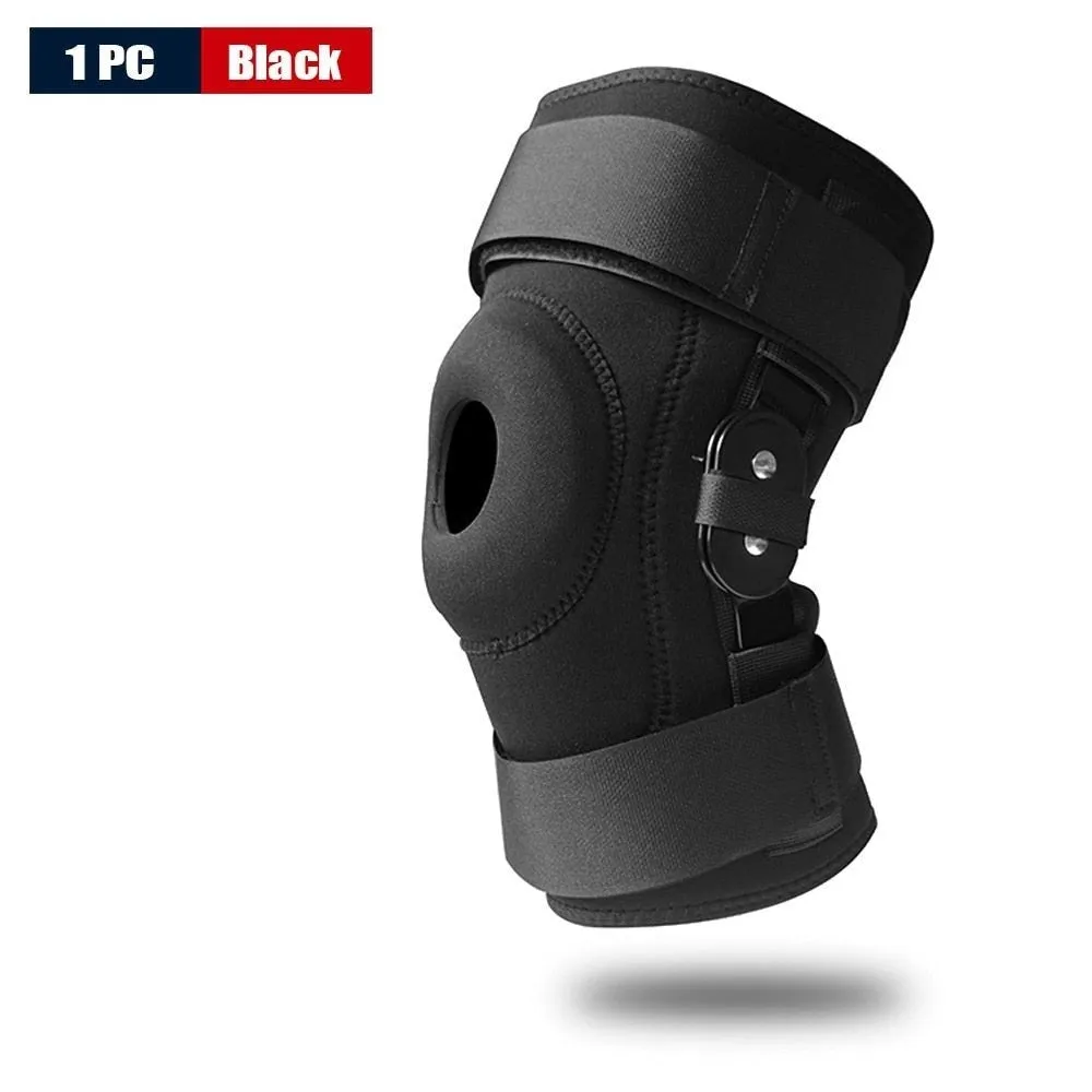 1piece Hinged Knee Brace Support Gel with Removable Dual Side Stabilizers Relieves Arthritis