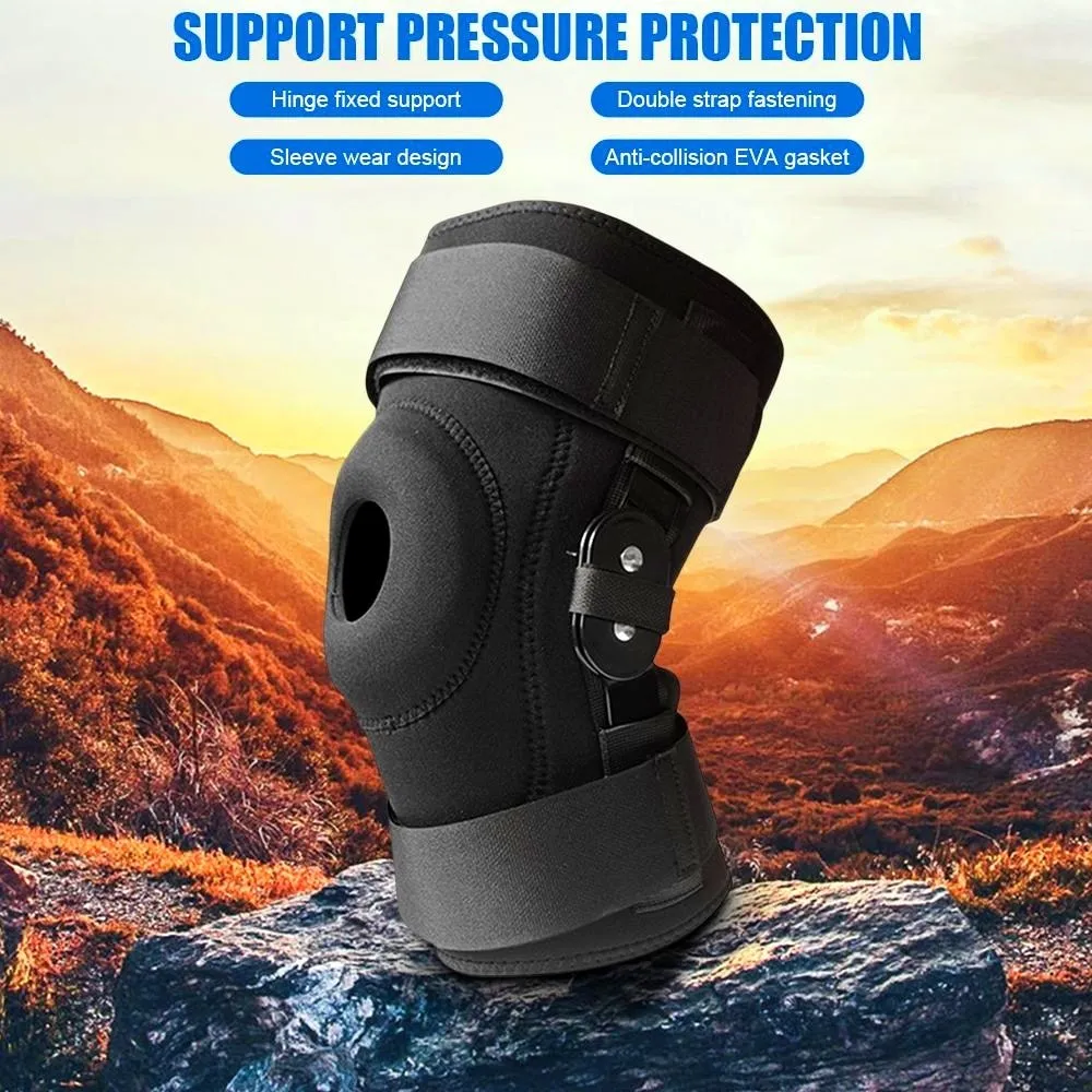 1piece Hinged Knee Brace Support Gel with Removable Dual Side Stabilizers Relieves Arthritis