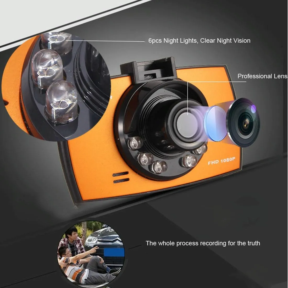 2.4" LCD Car DVR Recorder with 720P VGA Display