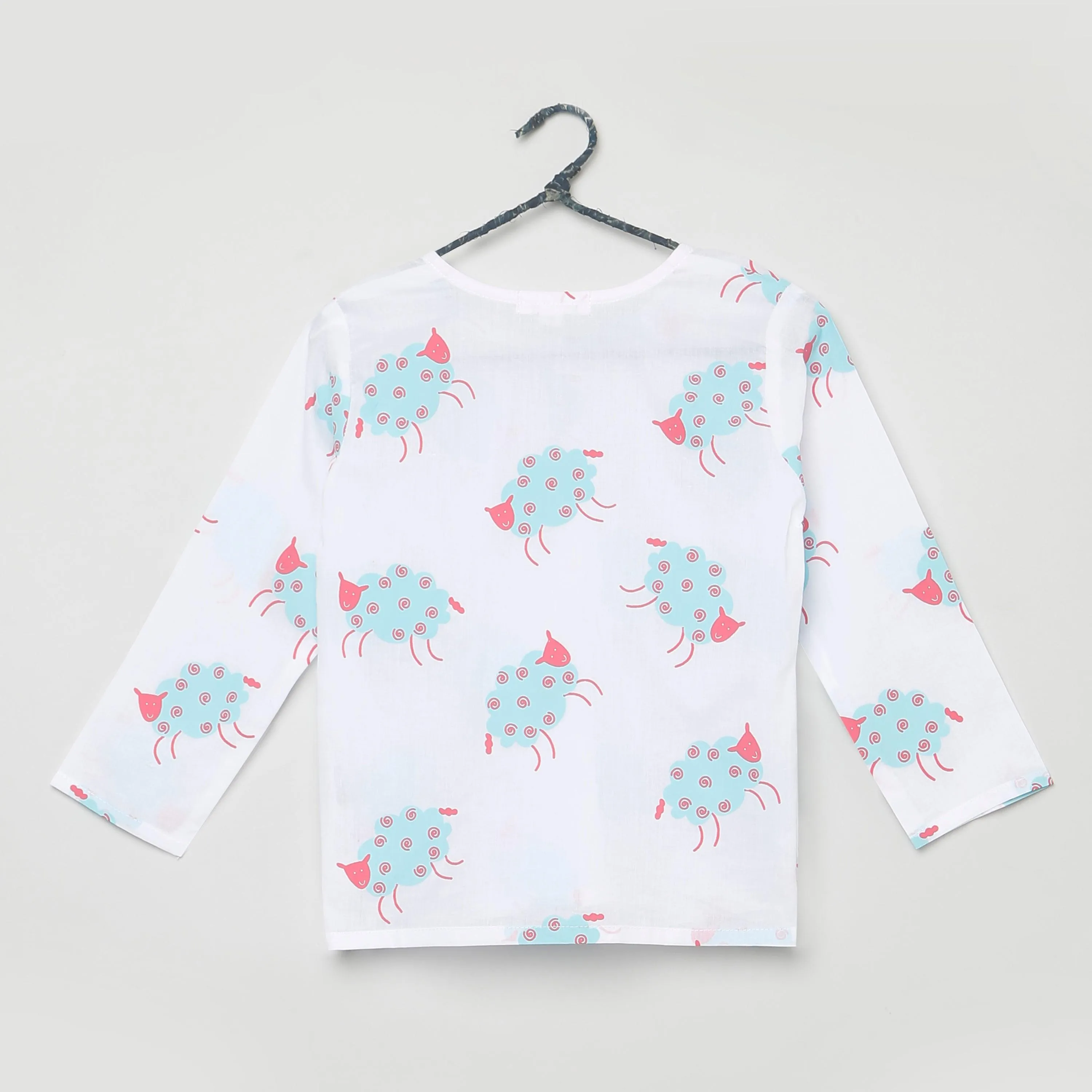 A Flock of Sheep'- Unisex Kurta Pyjama Set for Kids
