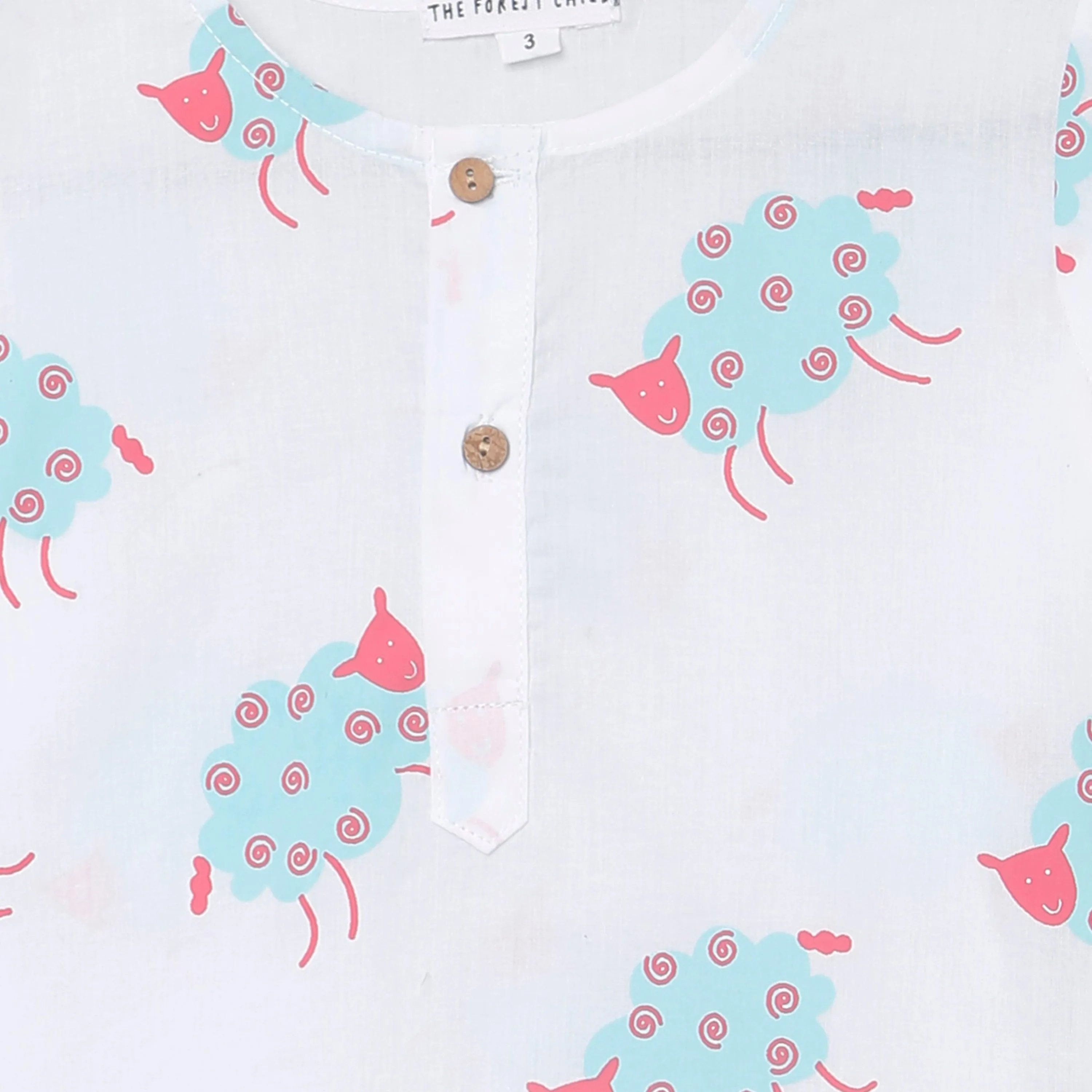 A Flock of Sheep'- Unisex Kurta Pyjama Set for Kids