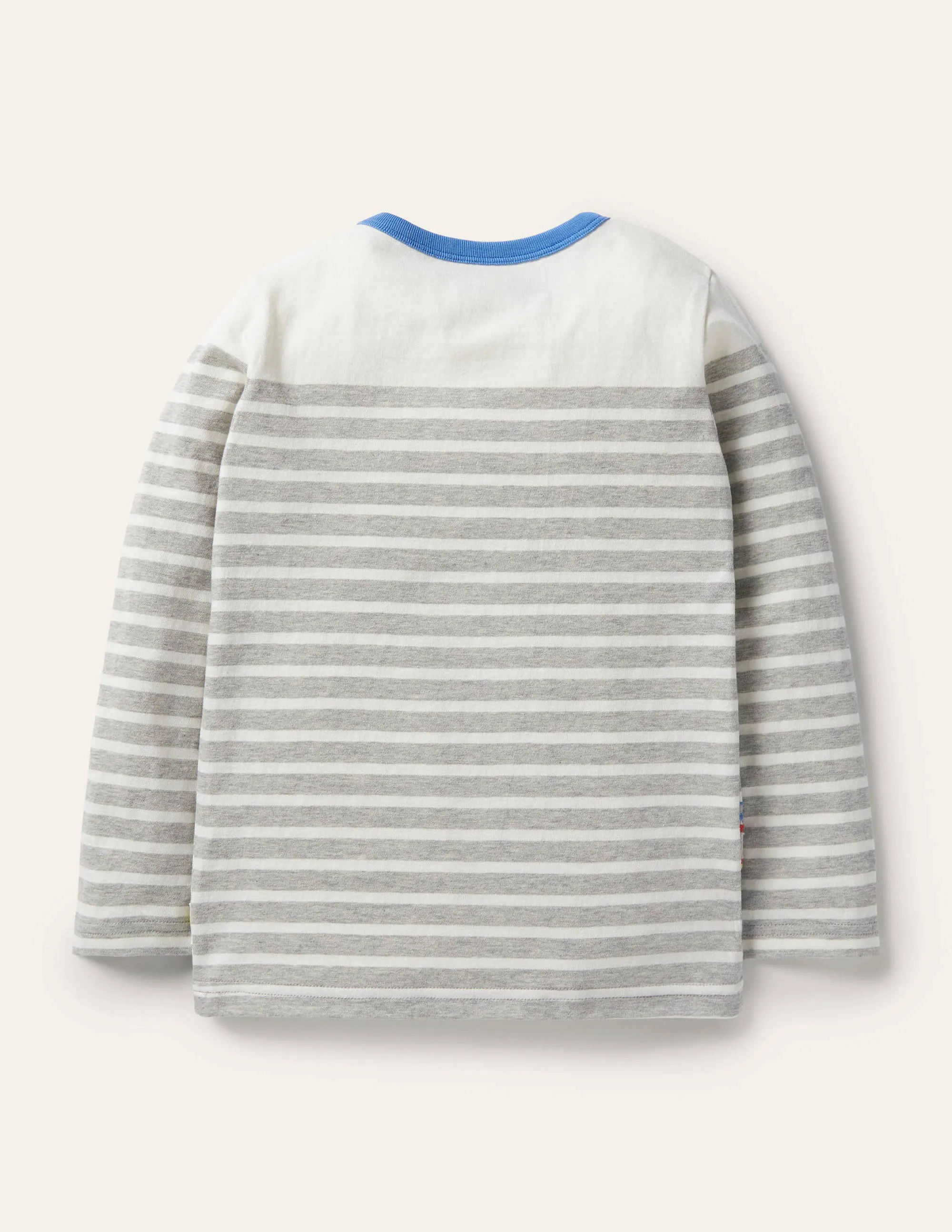 Appliqué Breton T-shirt-Grey Marl/Ivory Vehicles