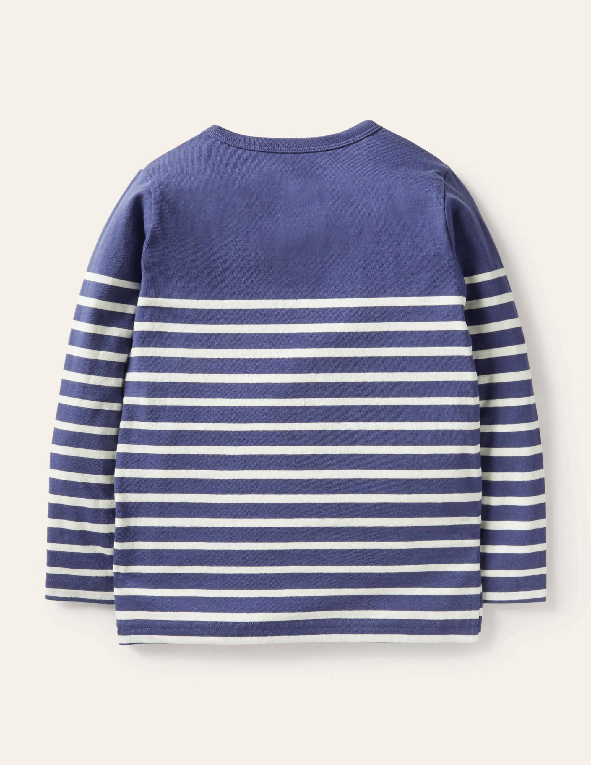 Appliqué Breton T-shirt-Starboard Blue/Ivory Dinos