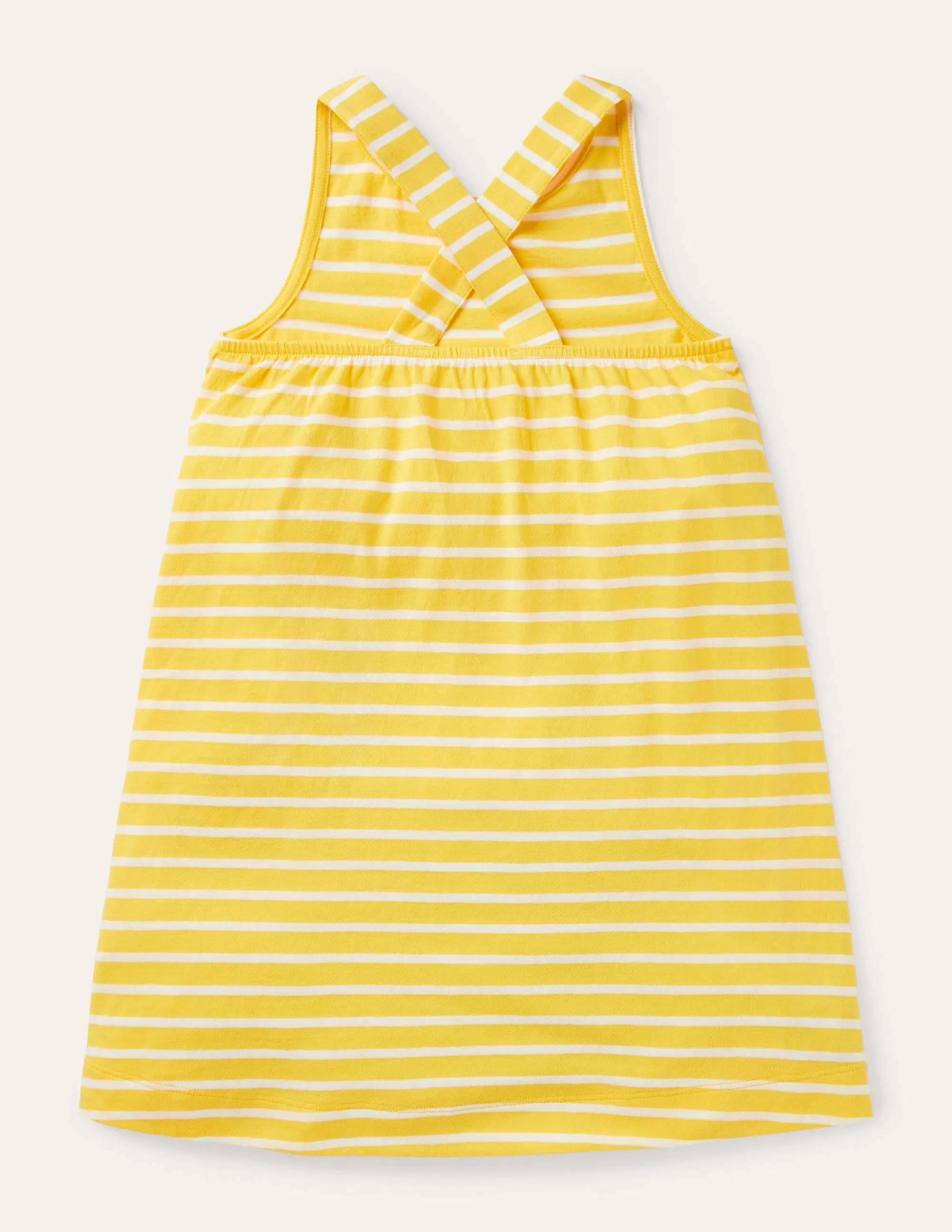 Appliqué Jersey Dress-Daffodil/ Ivory Animals