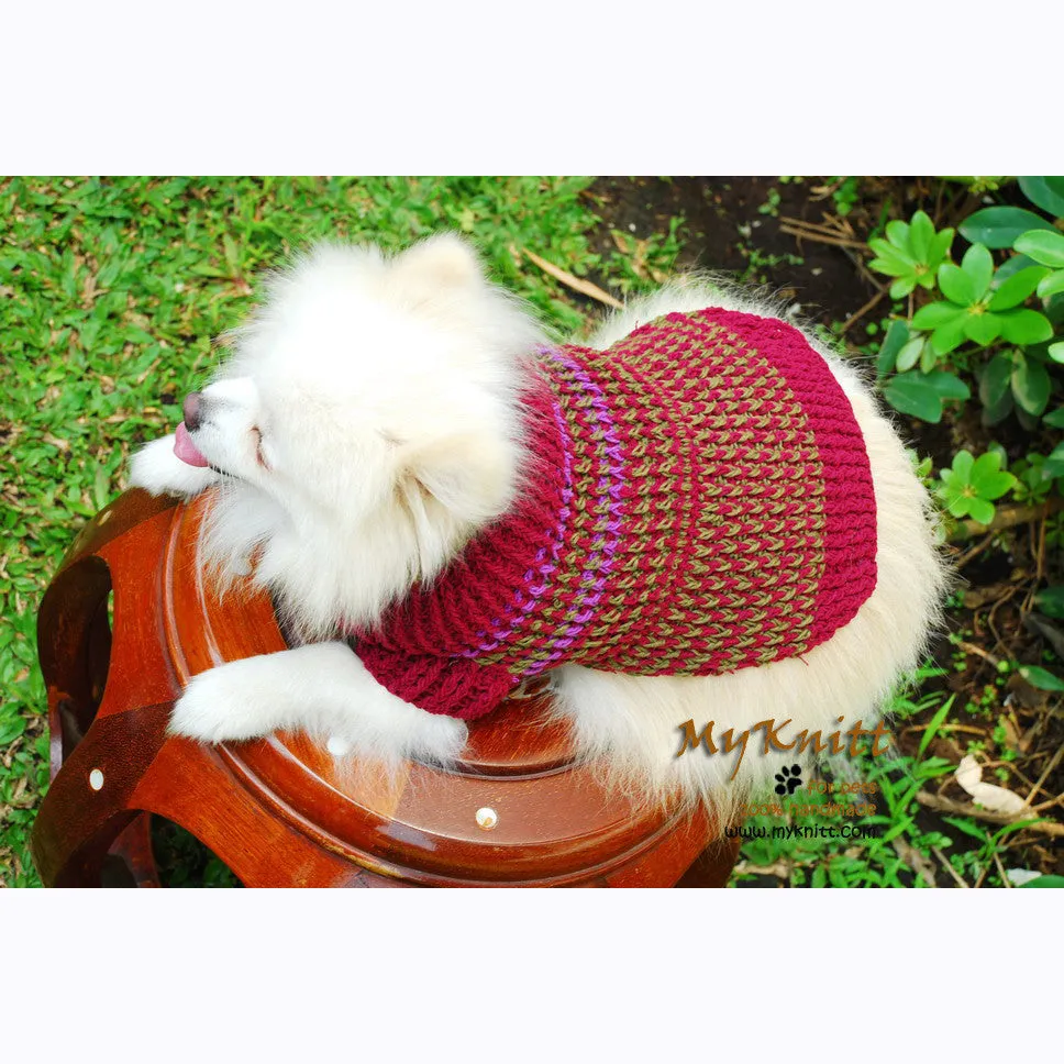 Burgundy Thick Boy Dog Sweater DK835
