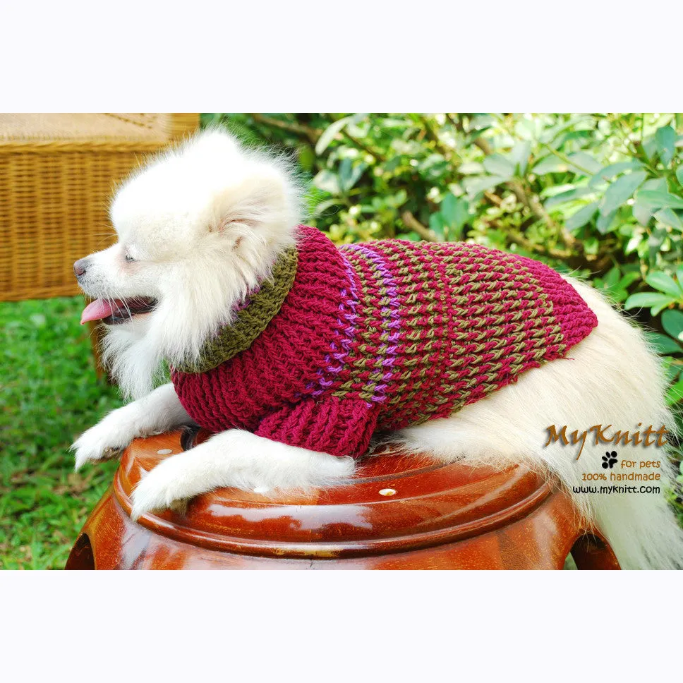 Burgundy Thick Boy Dog Sweater DK835