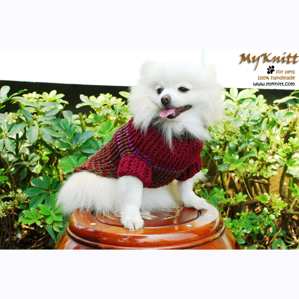Burgundy Thick Boy Dog Sweater DK835