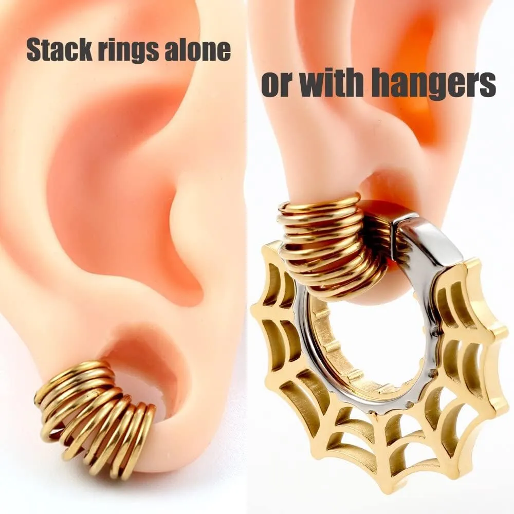 Casvort 10 PCS 16G Seamless Septum Nose Piercing Rings Segment Tragus Hoop Rings 316 Stainless Steel Helix Ring Stack Clickers Ear Plugs Hangers Women Body Jewelry
