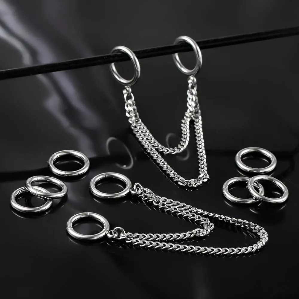 Casvort 14G Seamless Septum Piercing Rings Segment Tragus Hoop Rings 316 Surgical Stainless Steel Helix Ring Stacks for Stretched Ear Lobe Clickers Ear Hangers Body Jewelry