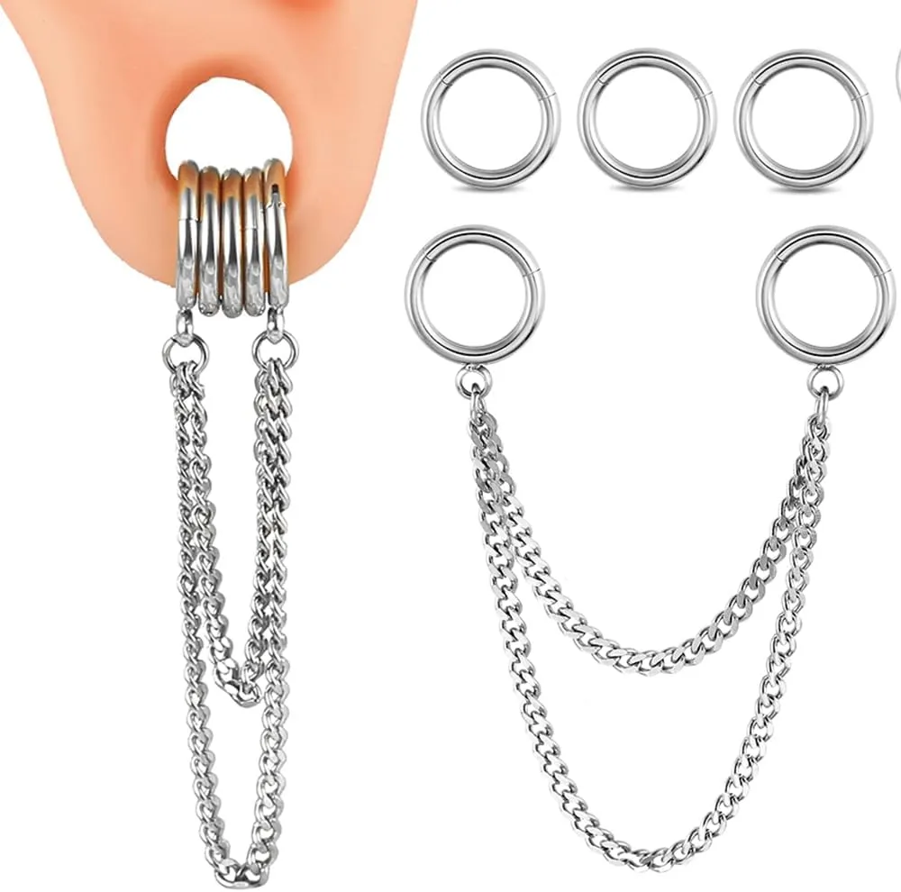 Casvort 14G Seamless Septum Piercing Rings Segment Tragus Hoop Rings 316 Surgical Stainless Steel Helix Ring Stacks for Stretched Ear Lobe Clickers Ear Hangers Body Jewelry