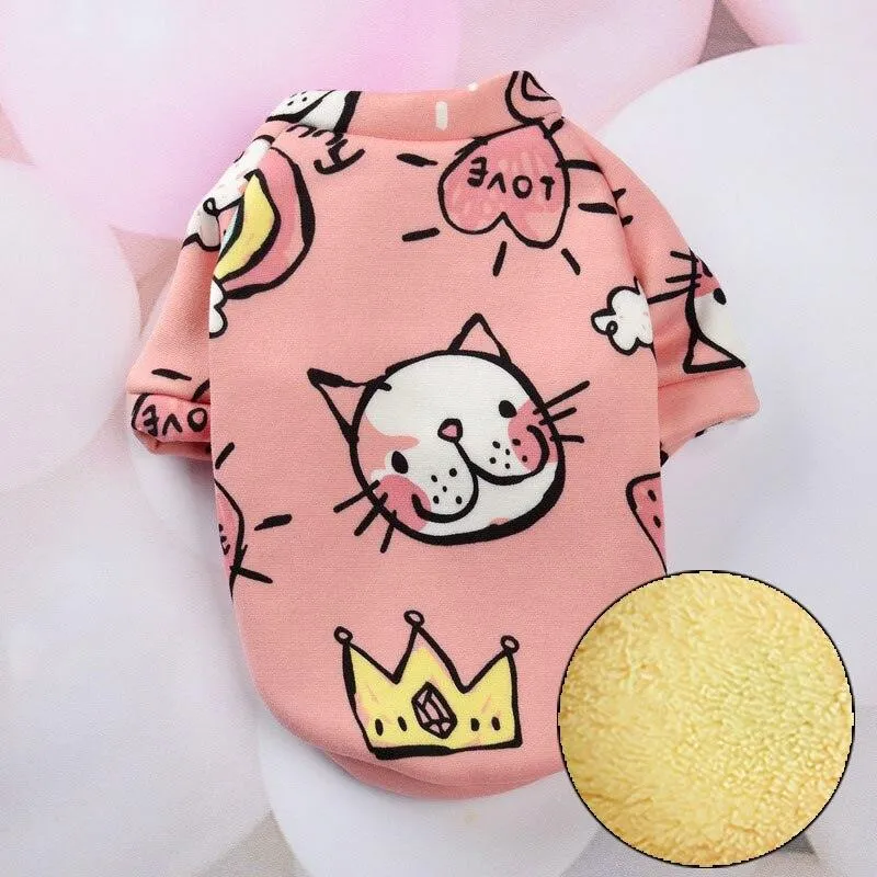 Cat's Colorful Print Sweatshirt