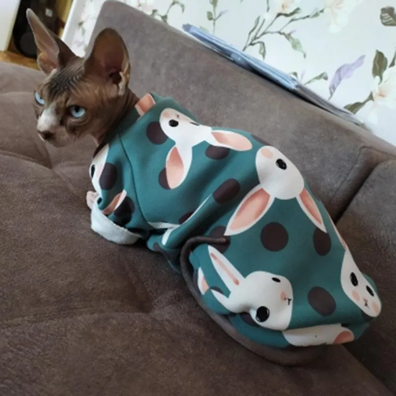 Cat's Colorful Print Sweatshirt