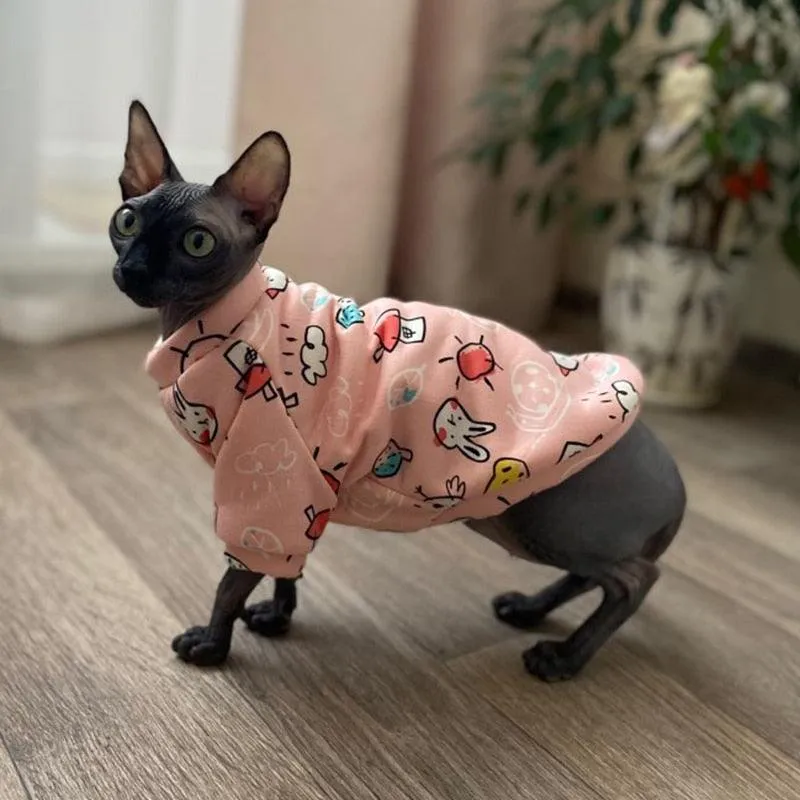 Cat's Colorful Print Sweatshirt