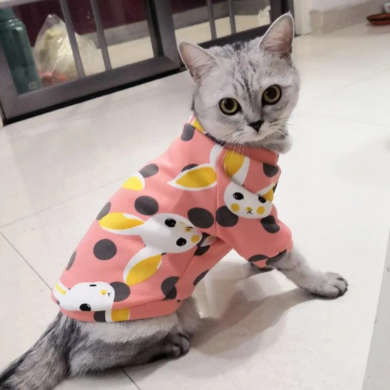 Cat's Colorful Print Sweatshirt