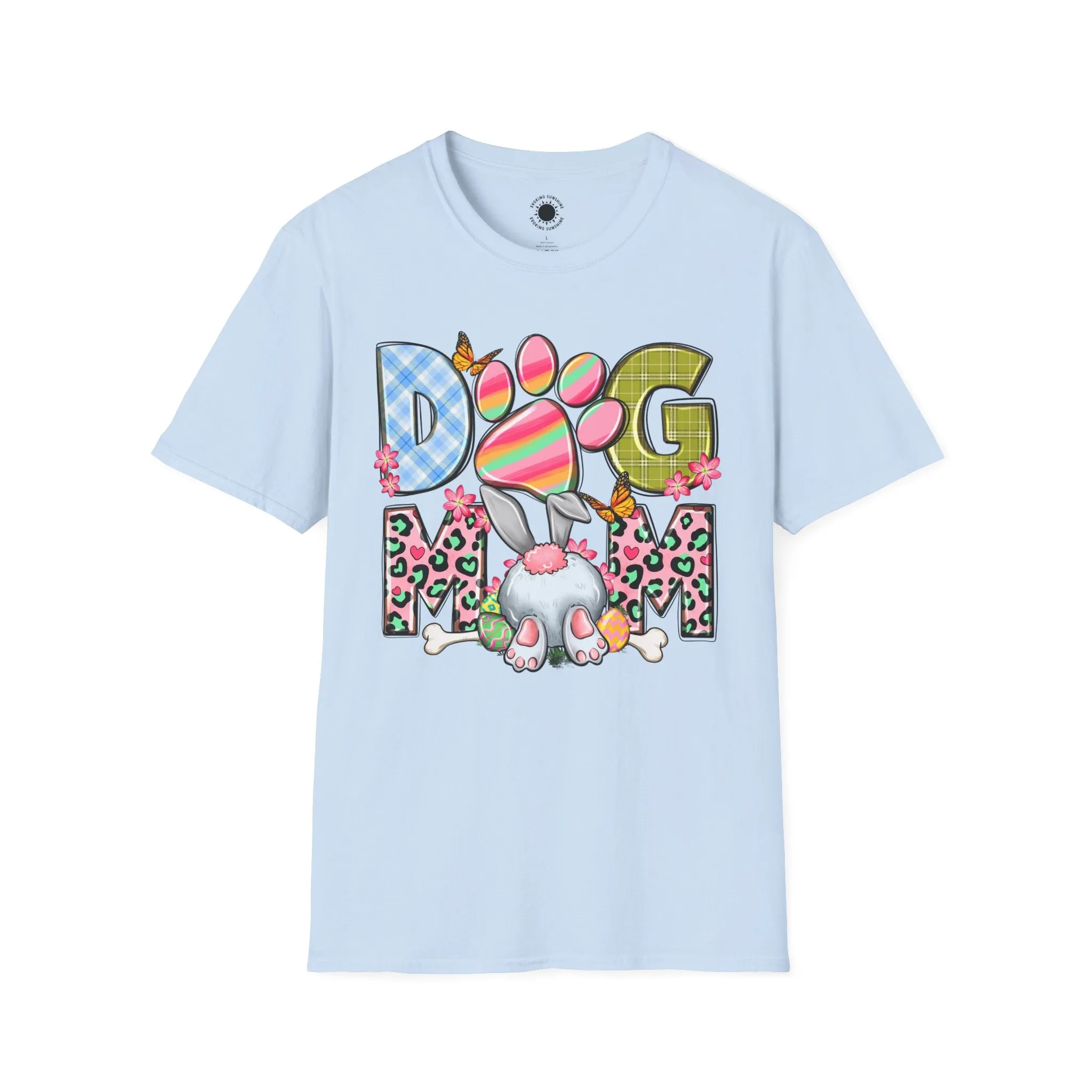 Dog Mom Floral Graphic T-Shirt - Softstyle Unisex Tee