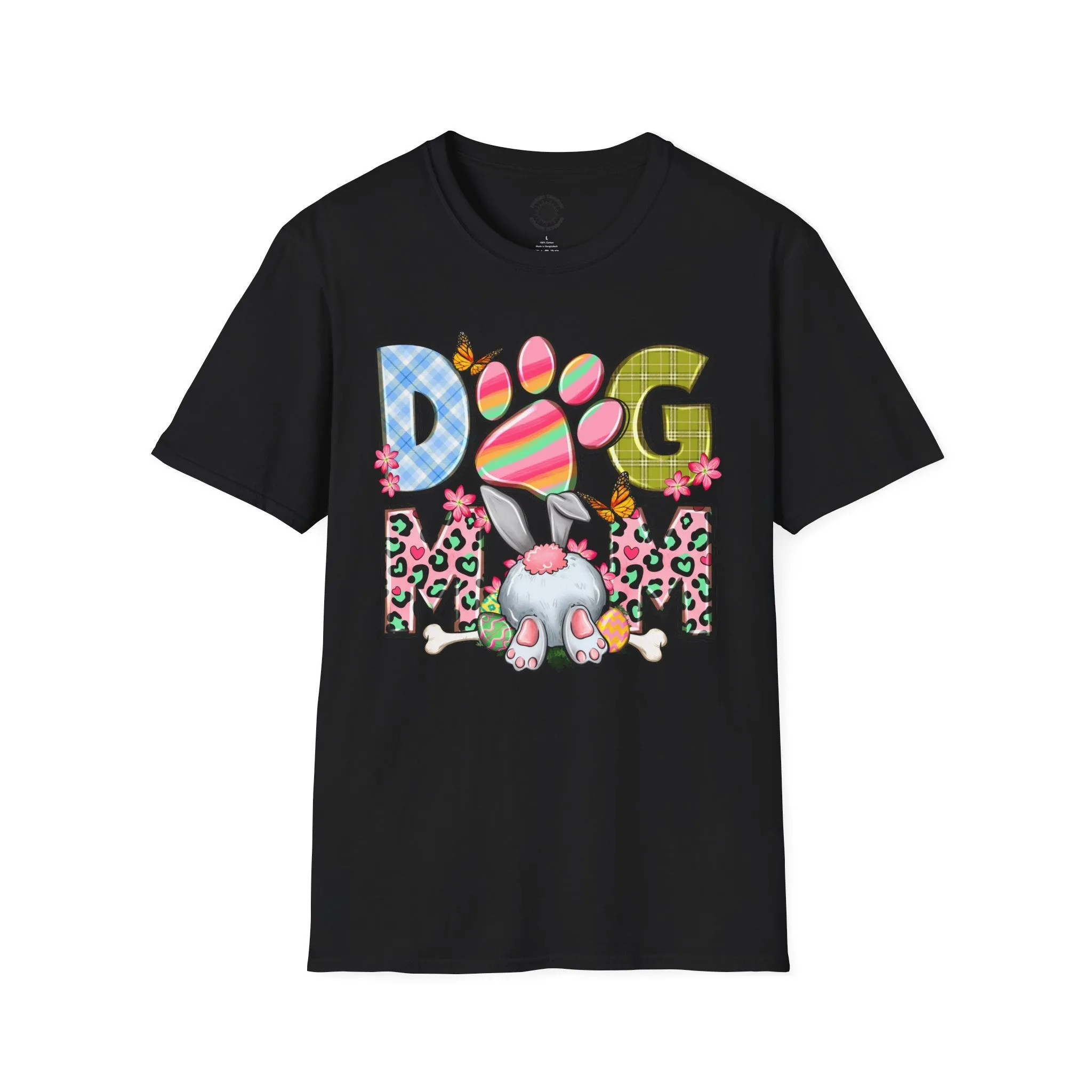 Dog Mom Floral Graphic T-Shirt - Softstyle Unisex Tee