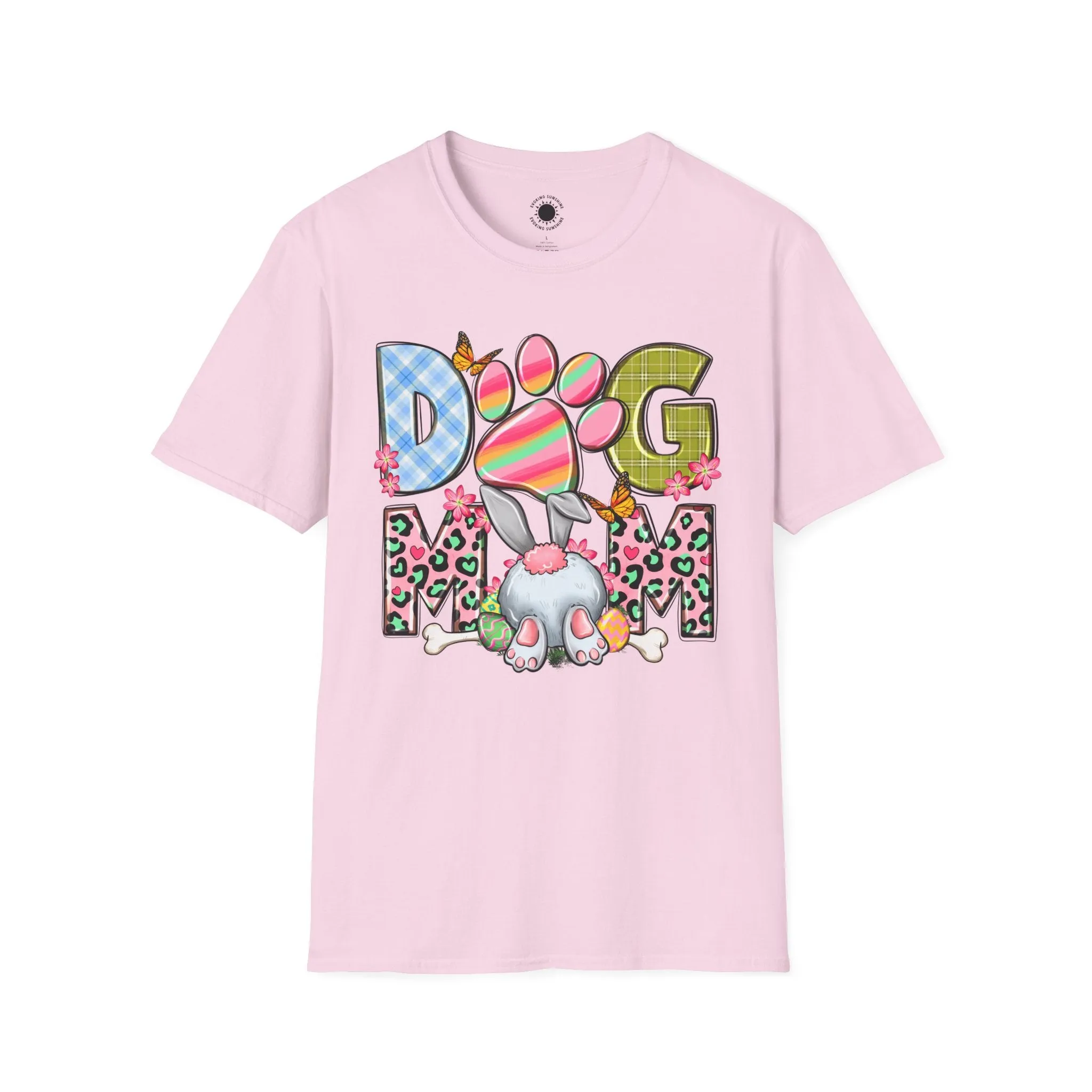 Dog Mom Floral Graphic T-Shirt - Softstyle Unisex Tee