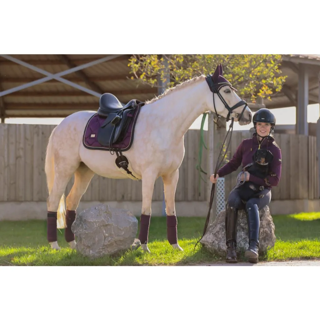 Equestrian Stockholm Dressage Saddle Pad Purple Gold COB