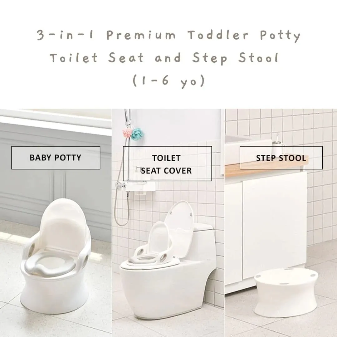 IFAM 3-in-1 Premium Toddler Potty Toilet Seat and Step Stool (1-6 yo)