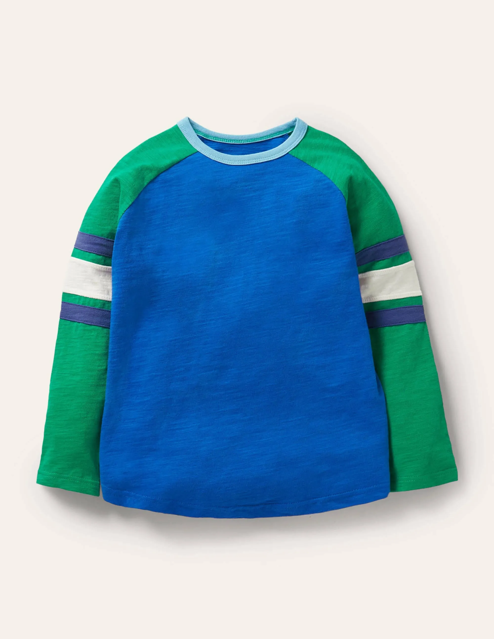 Raglan T-Shirt-Brilliant Blue/Green Pepper