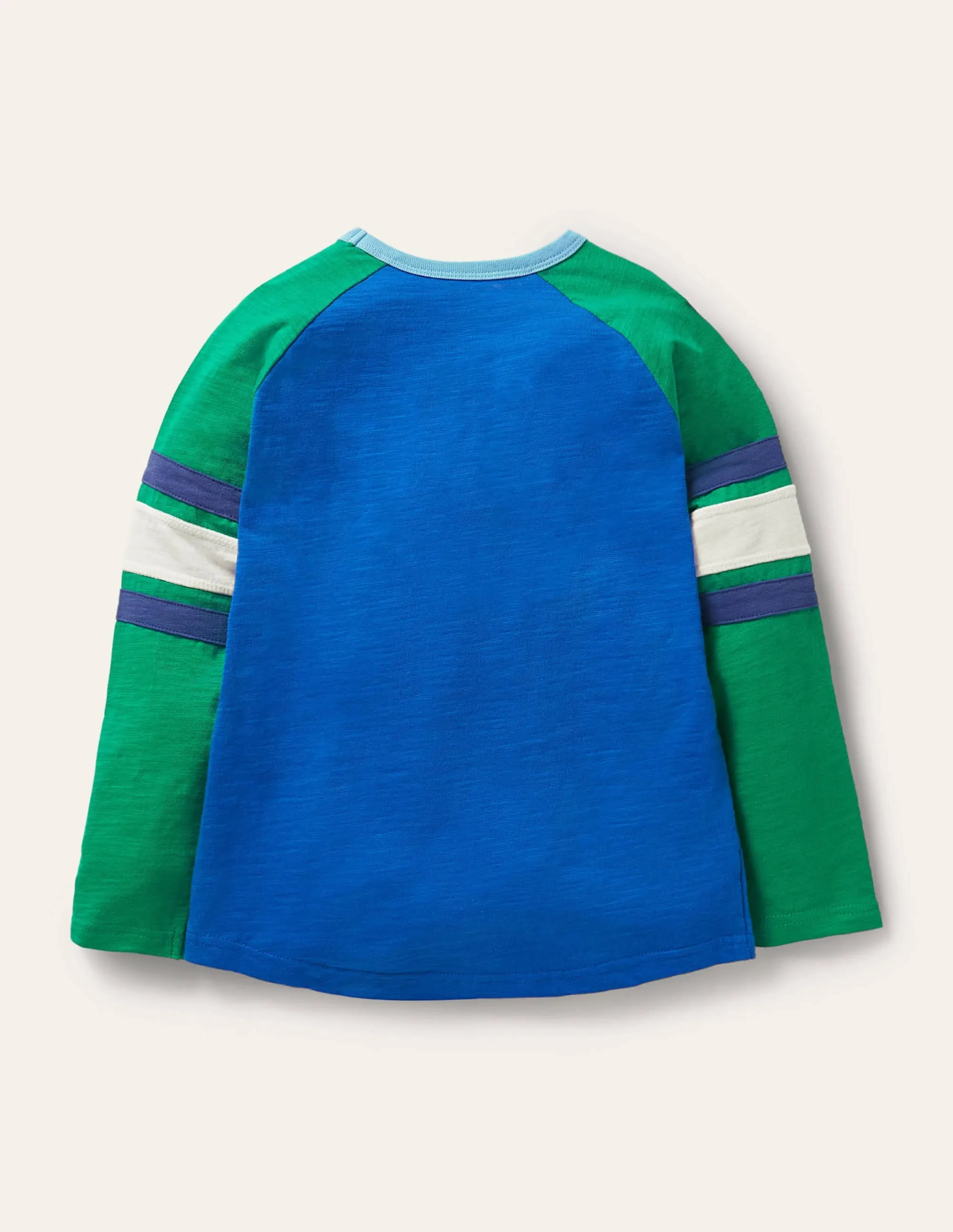 Raglan T-Shirt-Brilliant Blue/Green Pepper