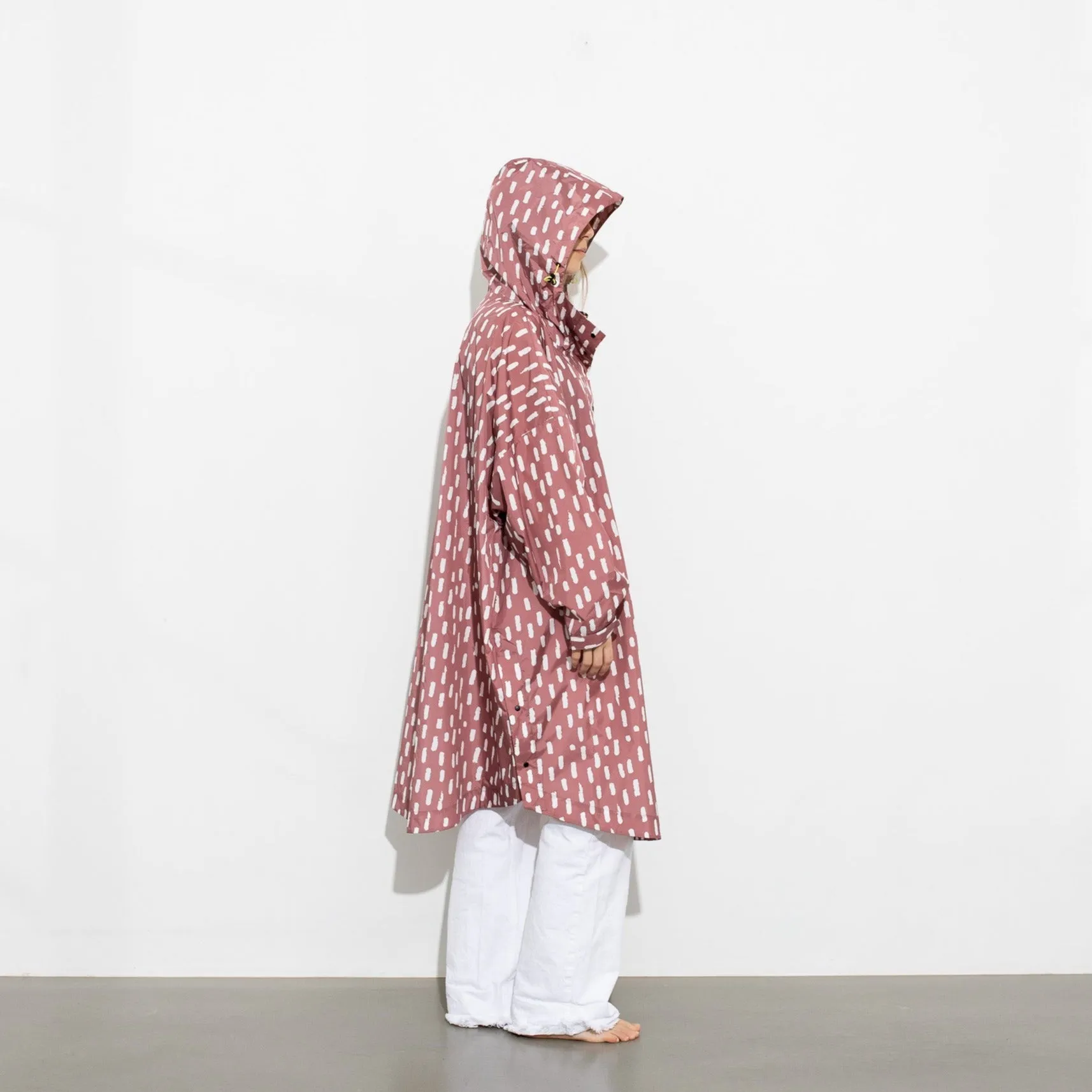 Raincoat drops mauve/white
