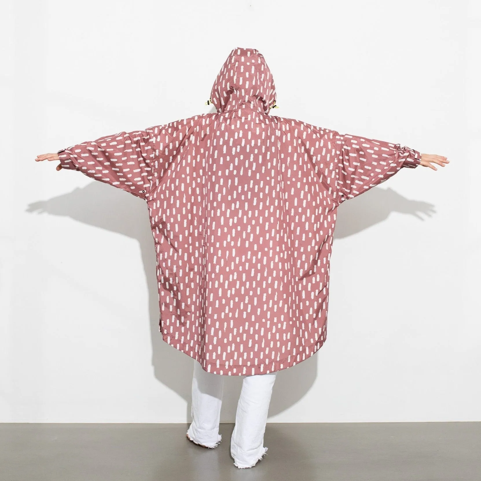 Raincoat drops mauve/white