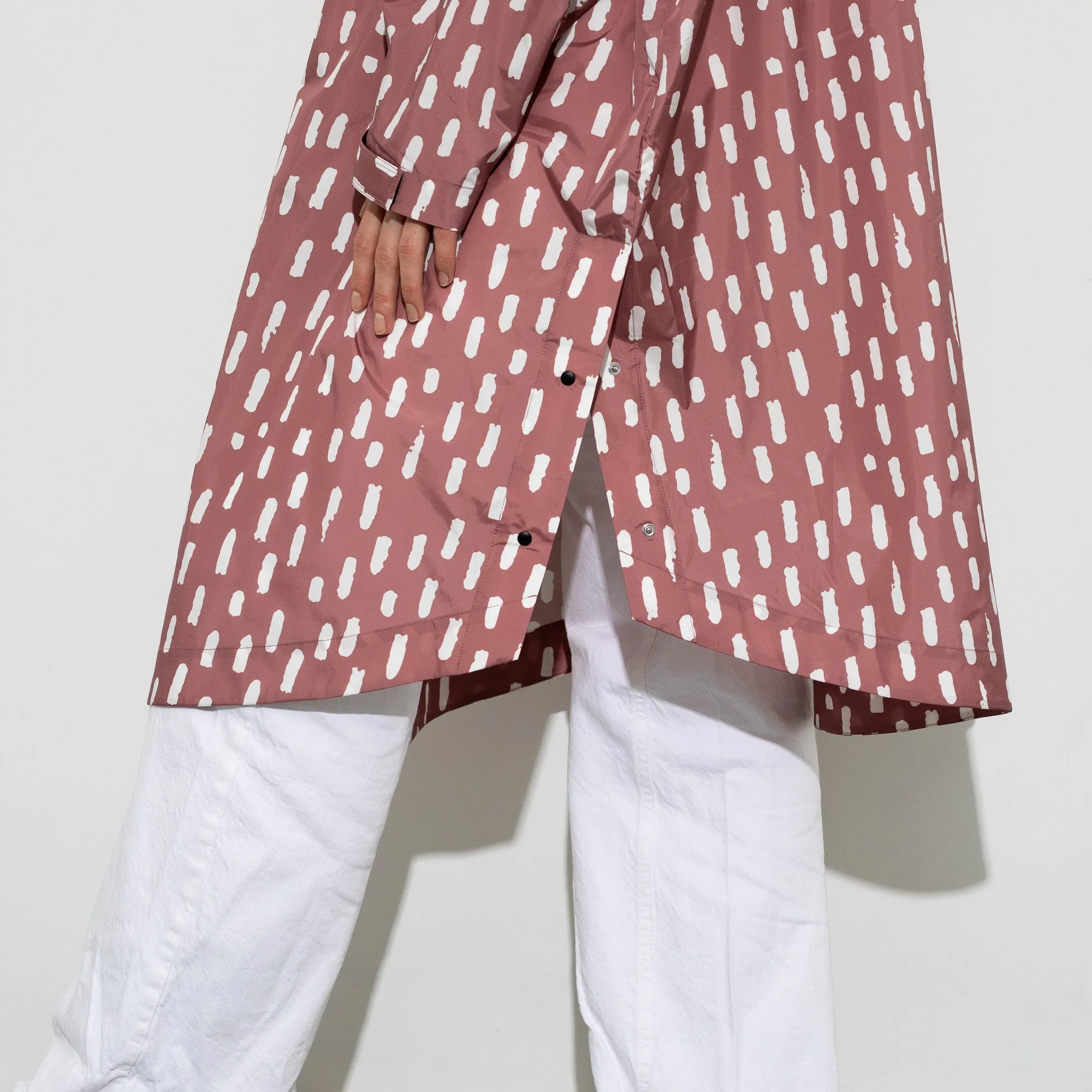 Raincoat drops mauve/white