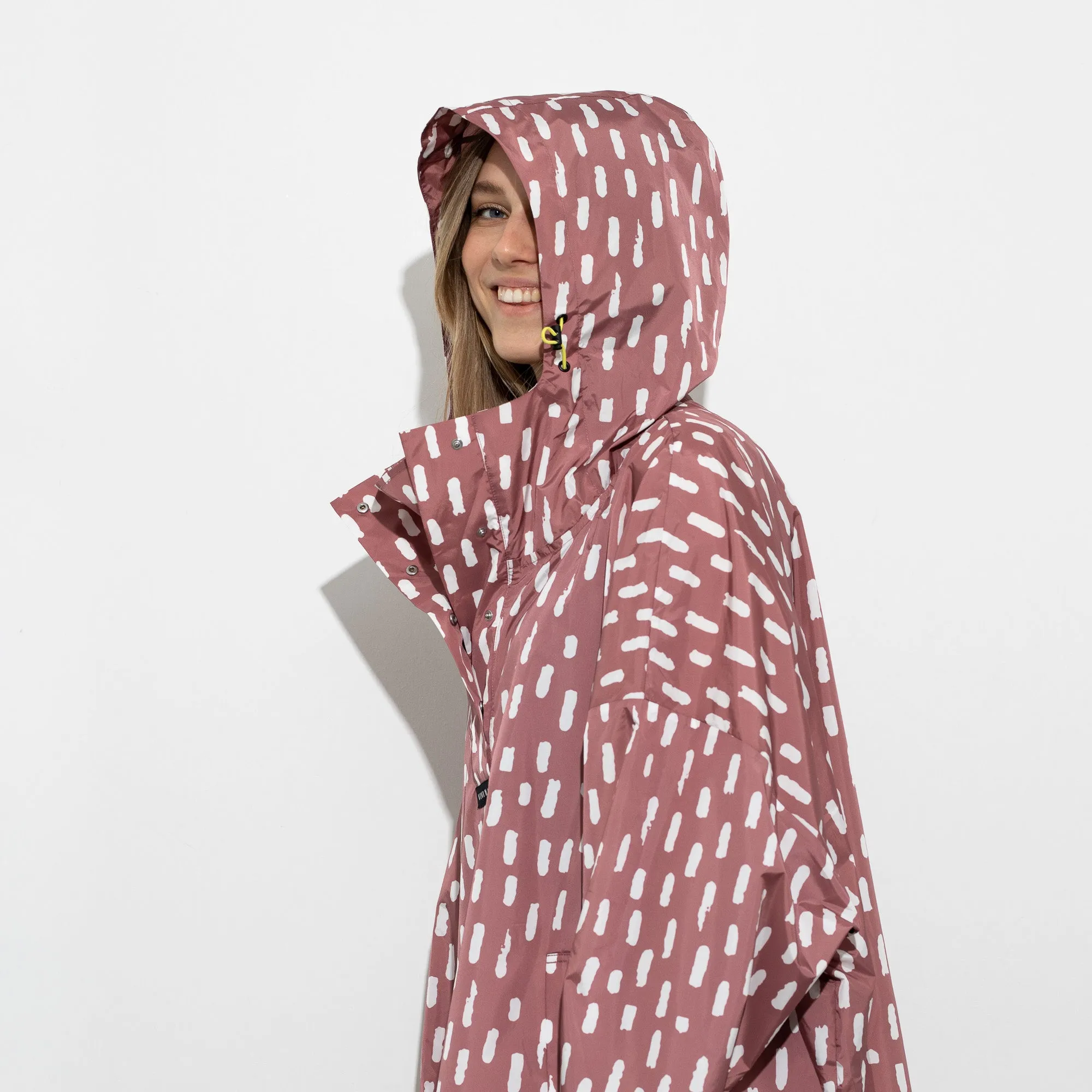 Raincoat drops mauve/white