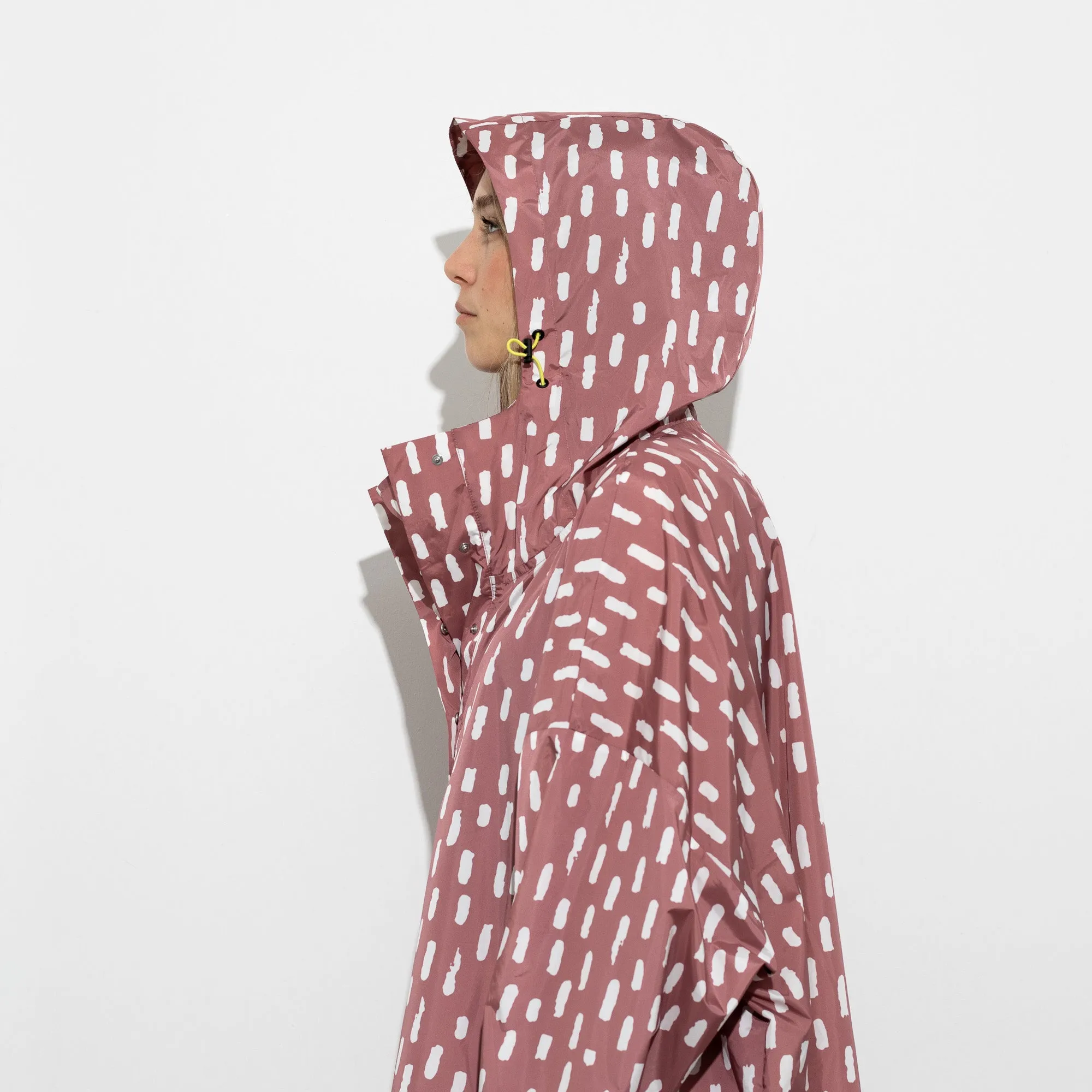 Raincoat drops mauve/white