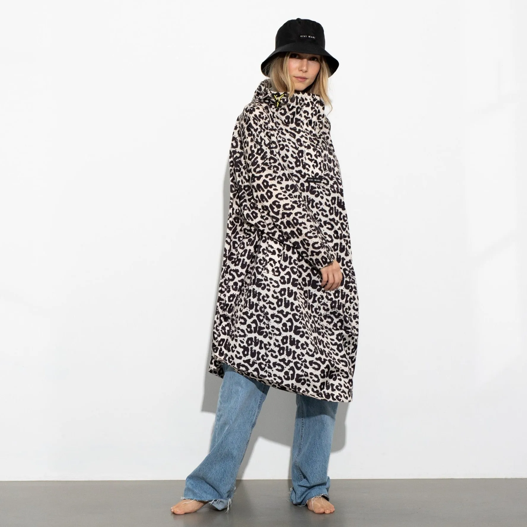 Raincoat leo splashes black/sand
