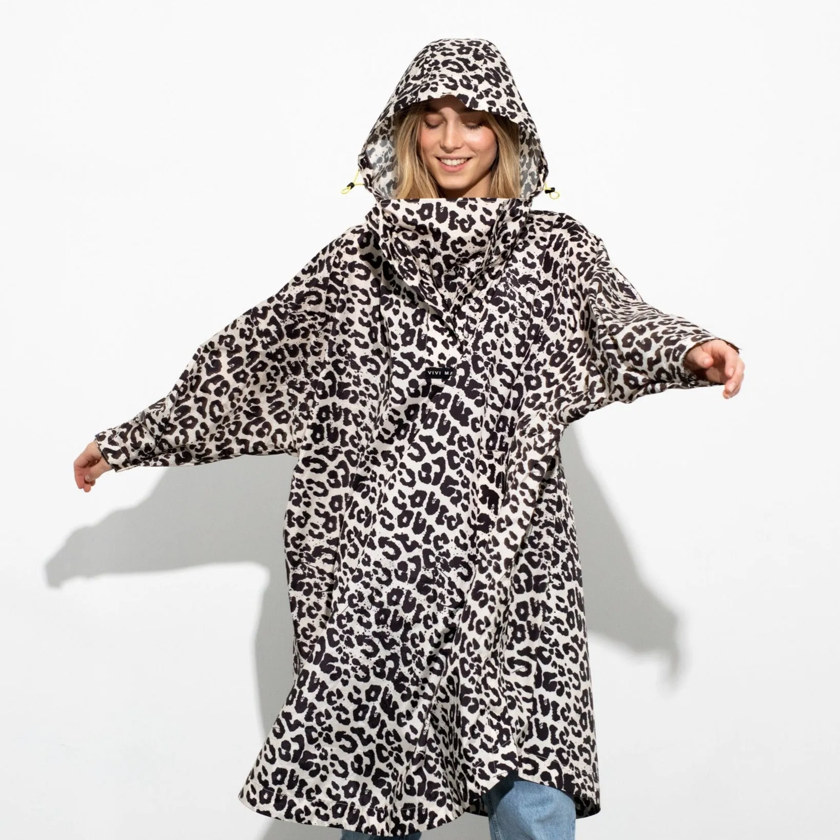 Raincoat leo splashes black/sand