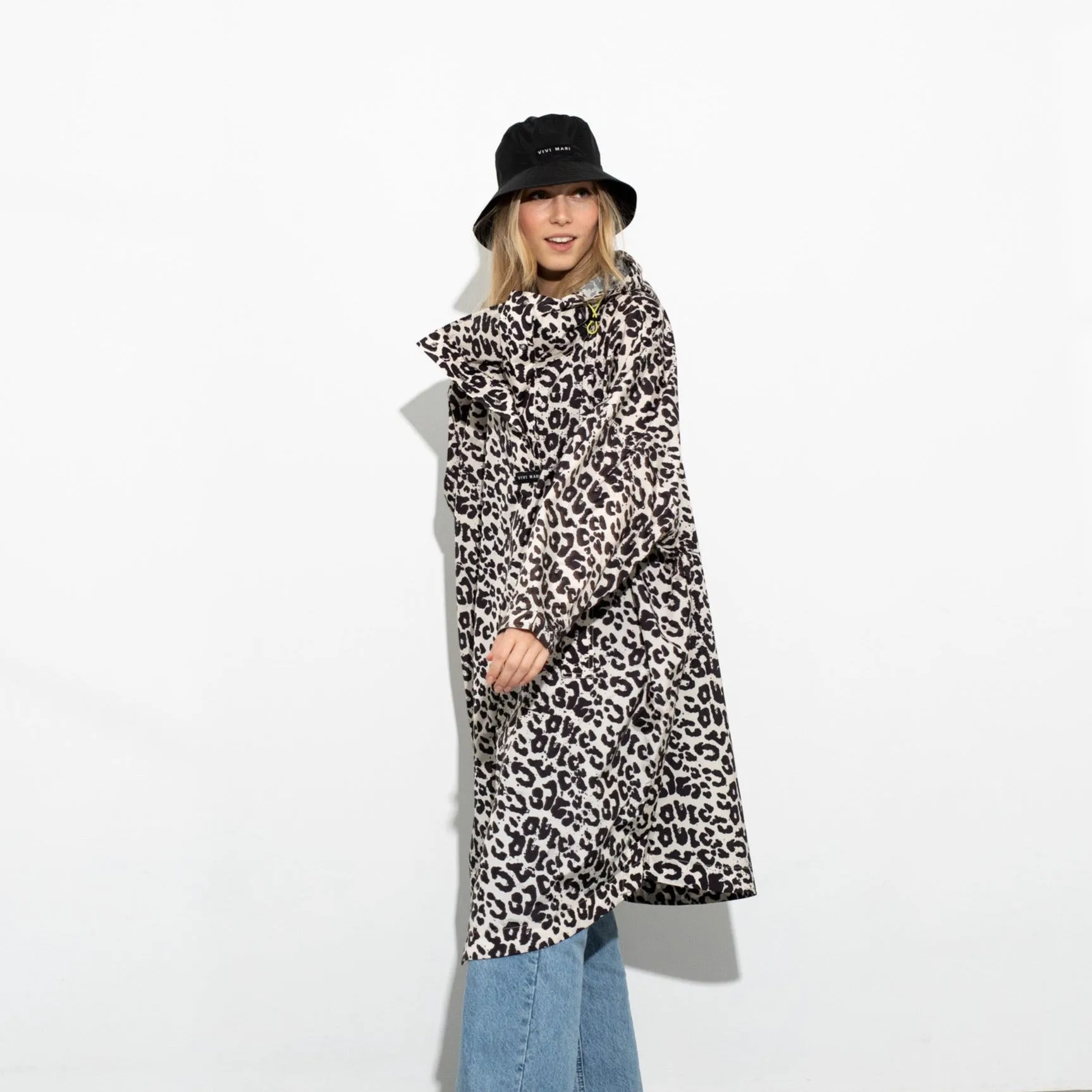 Raincoat leo splashes black/sand
