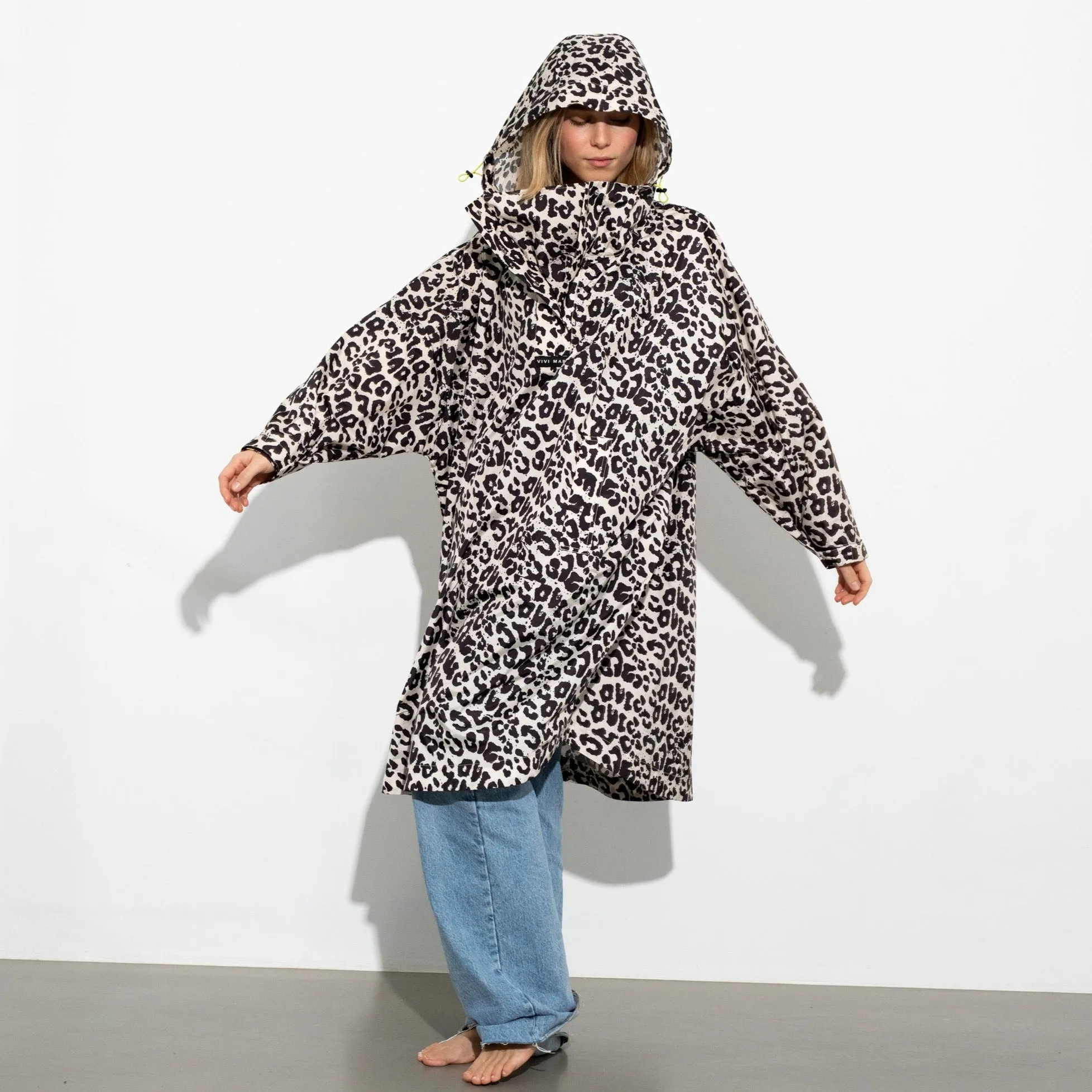 Raincoat leo splashes black/sand