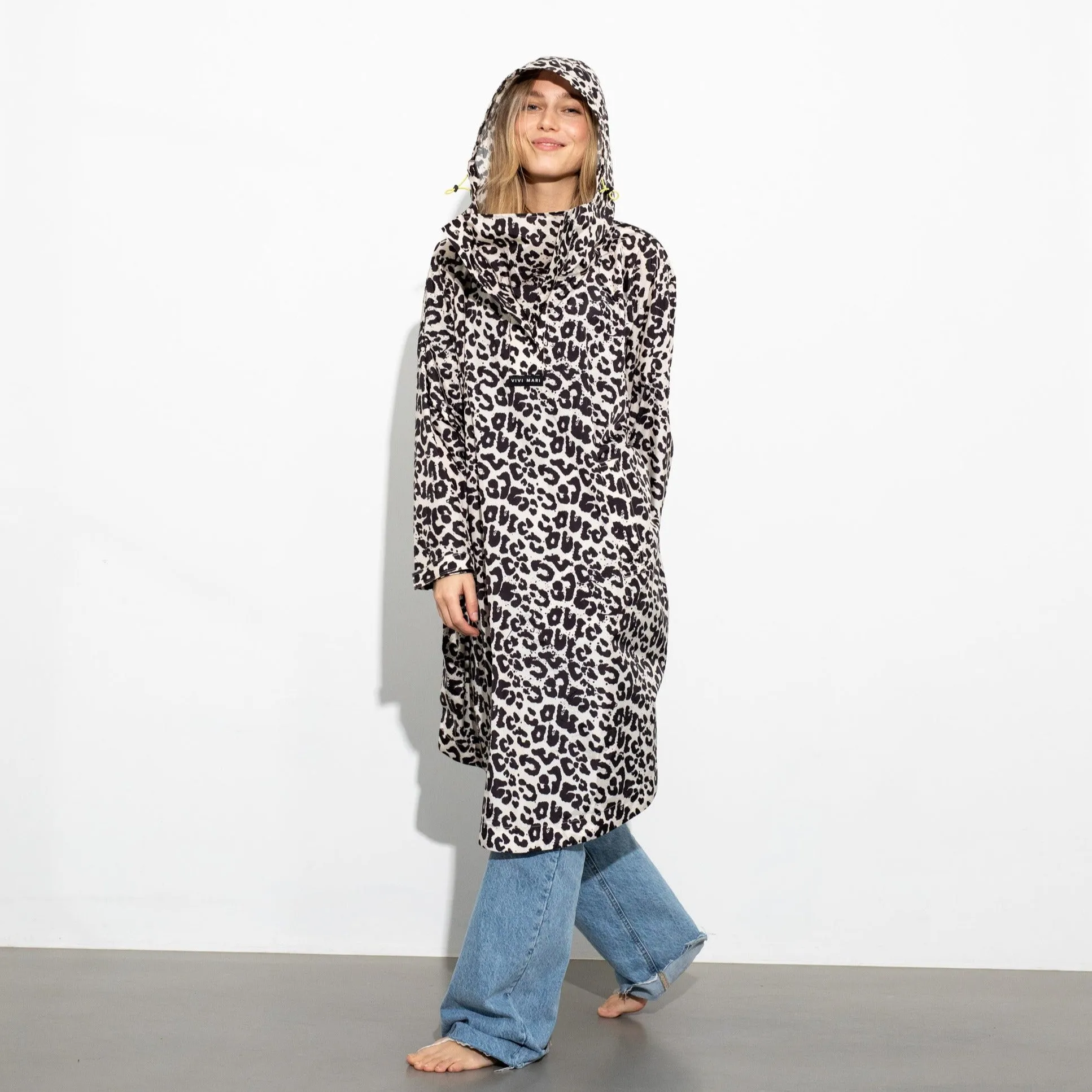 Raincoat leo splashes black/sand