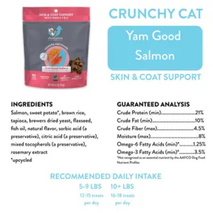 Shameless Pets Crunchy Yam Good Salmon Cat Treats, 2.5oz
