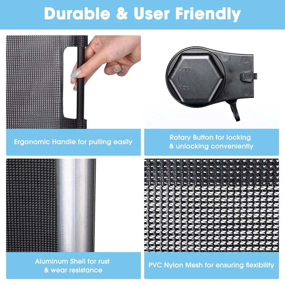 TheLAShop 118"x39" Baby Gates for Dogs Retractable Mesh Safety Gate