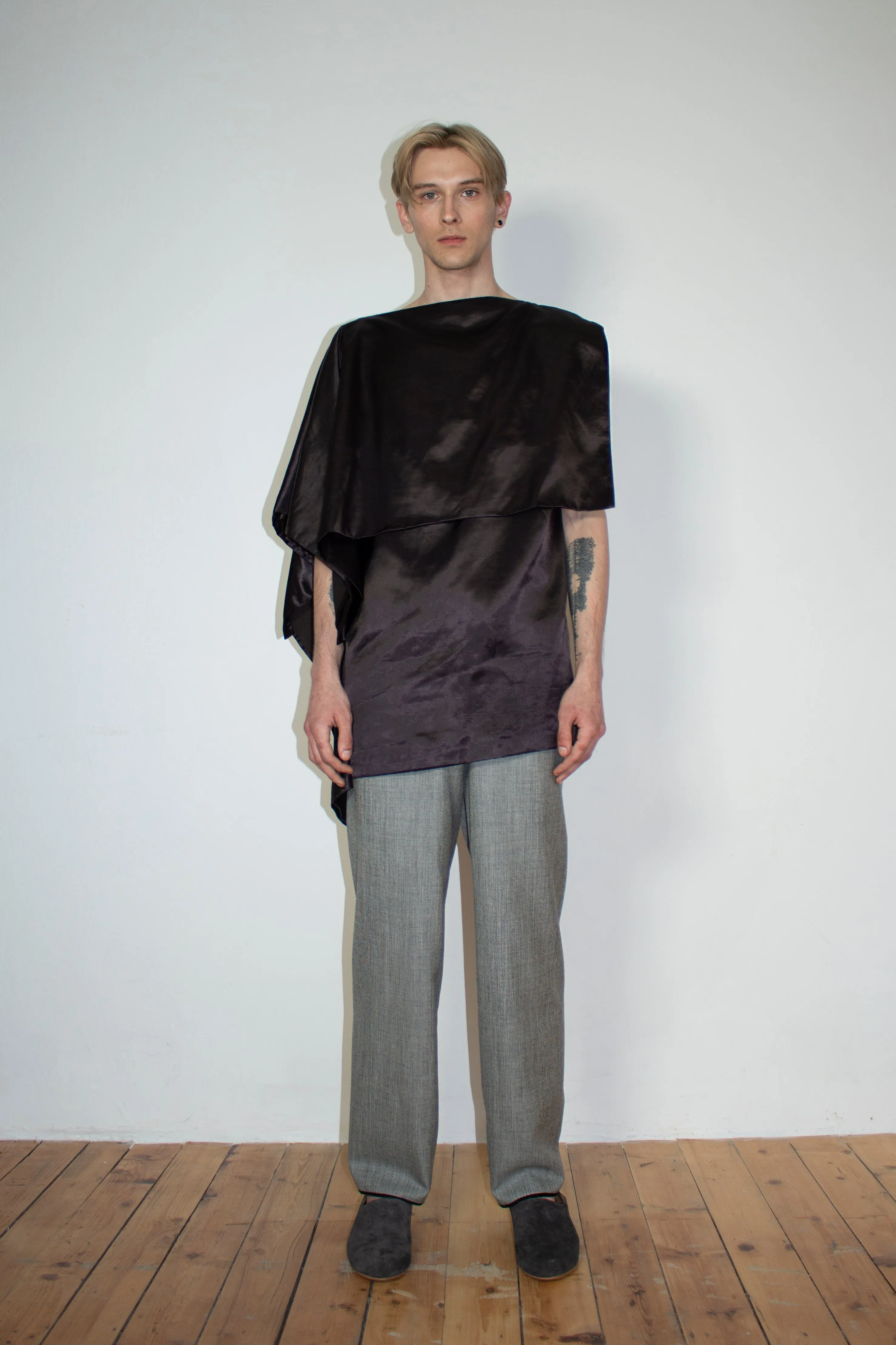Zero waste sateen top