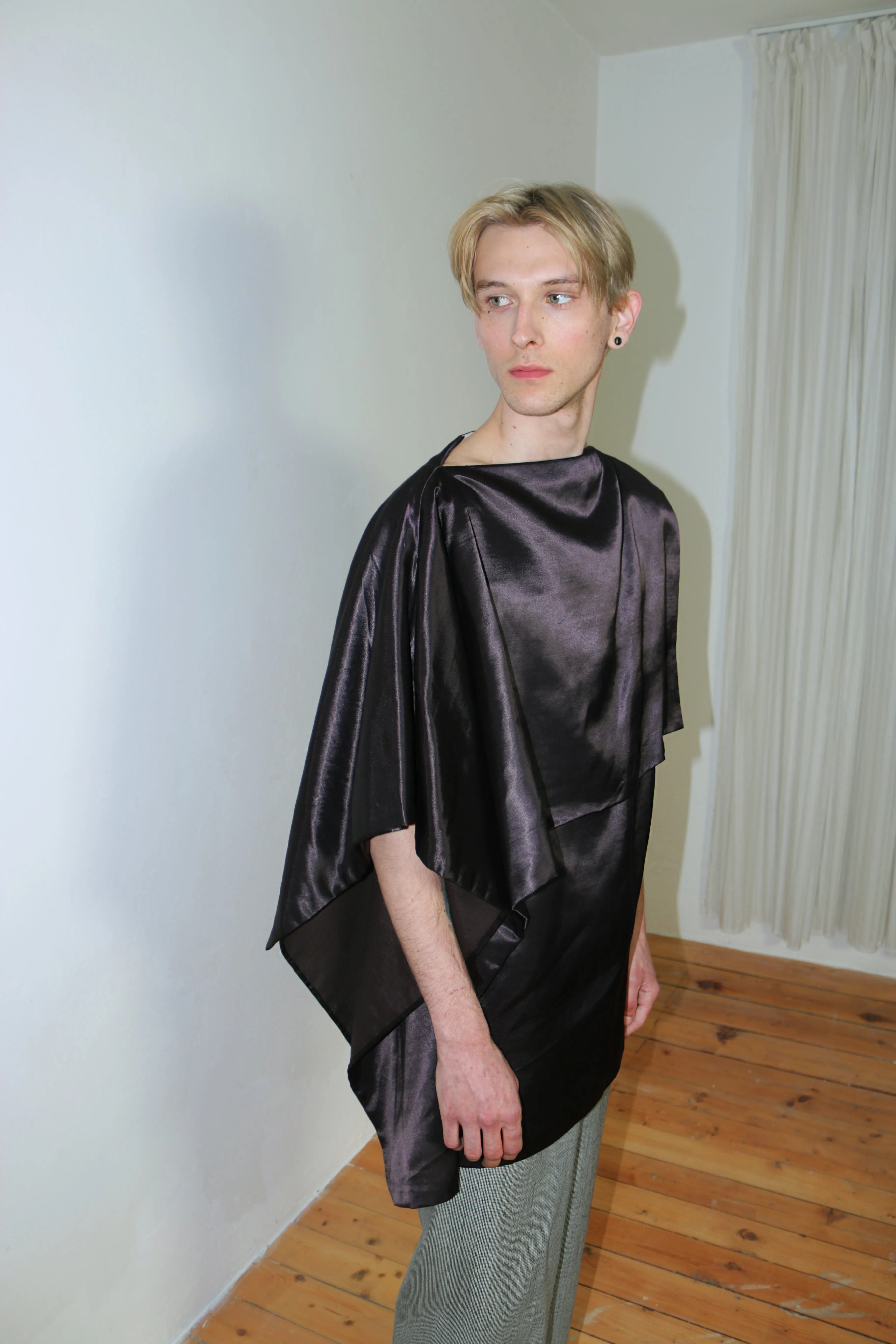 Zero waste sateen top